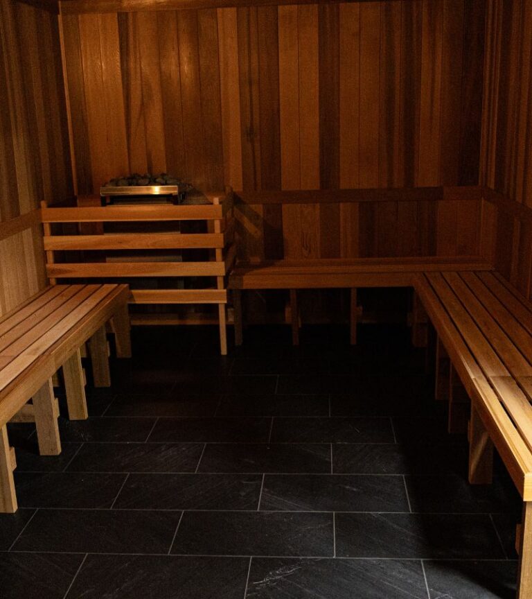 Large dry sauna in the recovery zone at Gold's Gym Arvada
