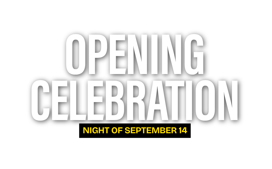 Gold's Gym Arvada opening celebration banner text for the night of September 14